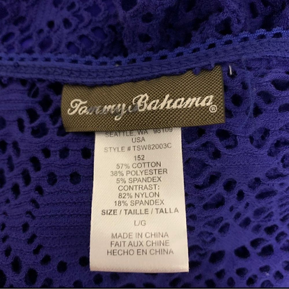 Tommy Bahama Danube Blue Maxi Dress/Beach Coverup Sz L - Picture 4 of 5